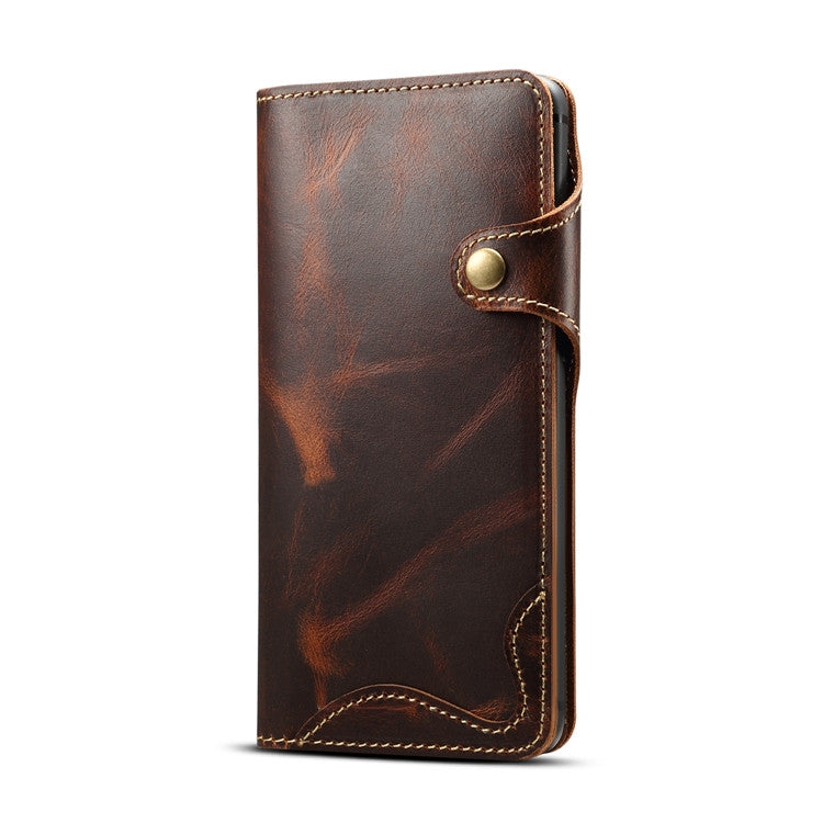 Denior Oil Wax Cowhide Magnetic Button Horizontal Flip Leather Case with Card Slots & Wallet, For iPhone 6, For iPhone 6 Plus / 6s Plus, For iPhone 7 / 8, For iPhone 7 Plus / 8 Plus, For iPhone X / XS, For Galaxy S8, For iPhone XR, For Galaxy S8 Plus��...
