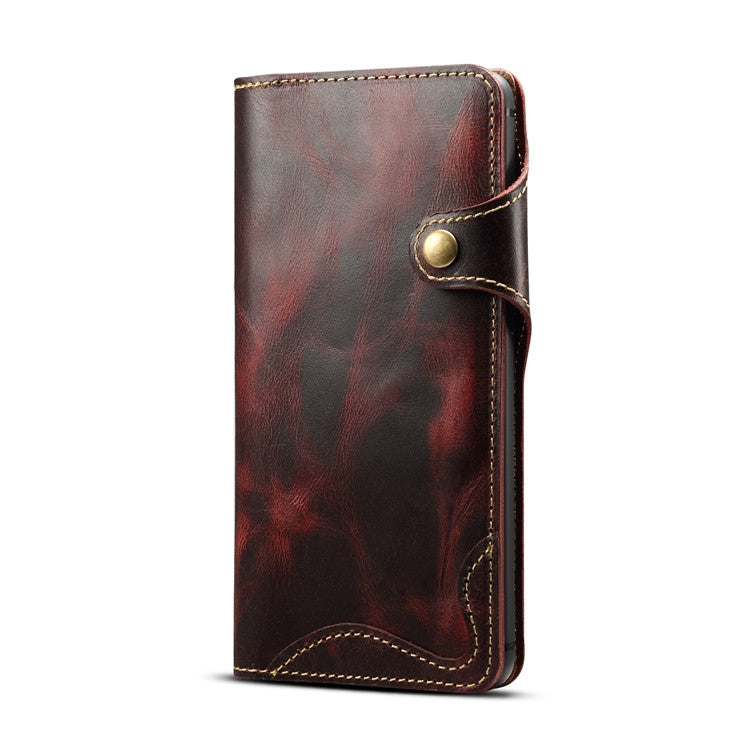 Denior Oil Wax Cowhide Magnetic Button Horizontal Flip Leather Case with Card Slots & Wallet, For iPhone 6, For iPhone 6 Plus / 6s Plus, For iPhone 7 / 8, For iPhone 7 Plus / 8 Plus, For iPhone X / XS, For Galaxy S8, For iPhone XR, For Galaxy S8 Plus��...