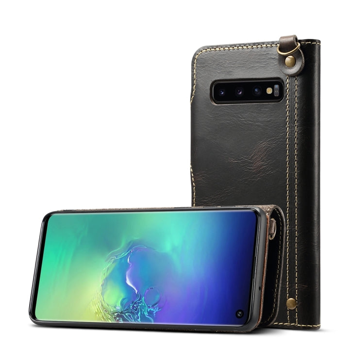 Denior Oil Wax Cowhide Magnetic Button Horizontal Flip Leather Case with Card Slots & Wallet, For iPhone 6, For iPhone 6 Plus / 6s Plus, For iPhone 7 / 8, For iPhone 7 Plus / 8 Plus, For iPhone X / XS, For Galaxy S8, For iPhone XR, For Galaxy S8 Plus��...