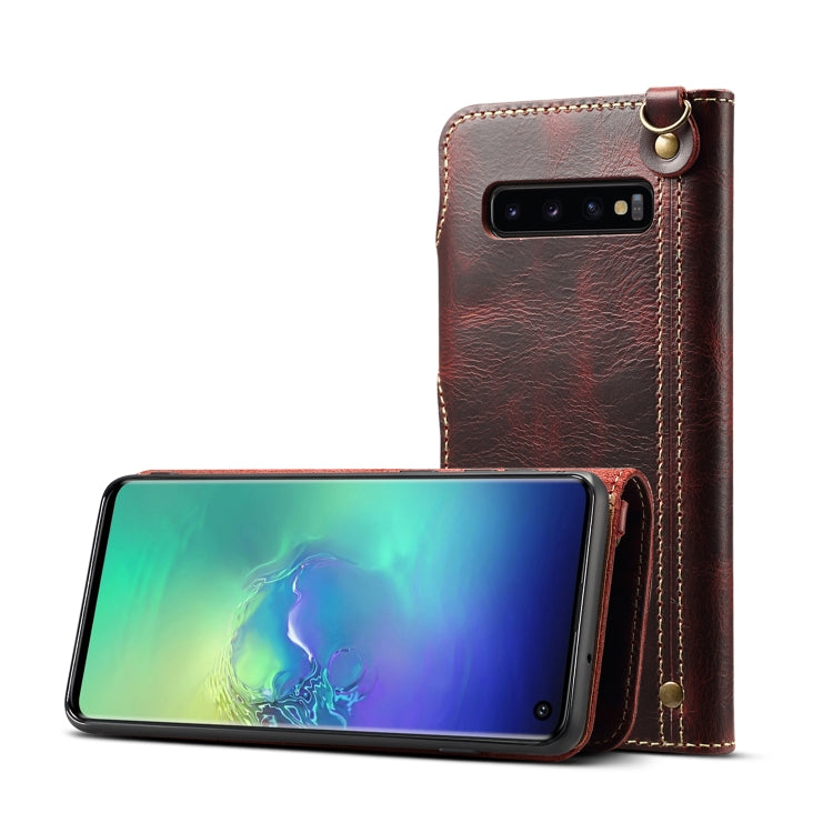 Denior Oil Wax Cowhide Magnetic Button Horizontal Flip Leather Case with Card Slots & Wallet, For iPhone 6, For iPhone 6 Plus / 6s Plus, For iPhone 7 / 8, For iPhone 7 Plus / 8 Plus, For iPhone X / XS, For Galaxy S8, For iPhone XR, For Galaxy S8 Plus��...