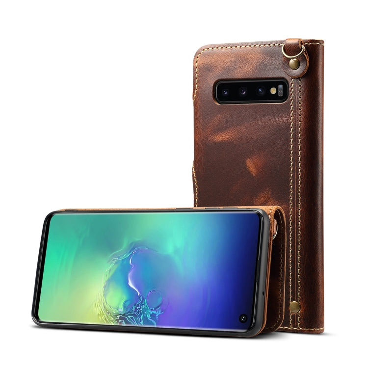 Denior Oil Wax Cowhide Magnetic Button Horizontal Flip Leather Case with Card Slots & Wallet, For iPhone 6, For iPhone 6 Plus / 6s Plus, For iPhone 7 / 8, For iPhone 7 Plus / 8 Plus, For iPhone X / XS, For Galaxy S8, For iPhone XR, For Galaxy S8 Plus��...