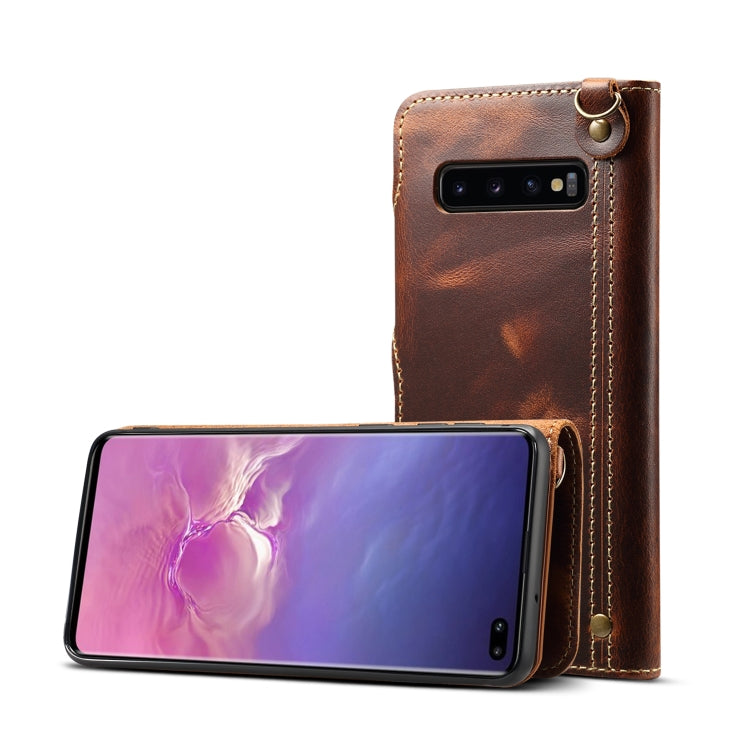 Denior Oil Wax Cowhide Magnetic Button Horizontal Flip Leather Case with Card Slots & Wallet, For iPhone 6, For iPhone 6 Plus / 6s Plus, For iPhone 7 / 8, For iPhone 7 Plus / 8 Plus, For iPhone X / XS, For Galaxy S8, For iPhone XR, For Galaxy S8 Plus��...