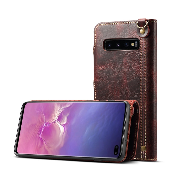 Denior Oil Wax Cowhide Magnetic Button Horizontal Flip Leather Case with Card Slots & Wallet, For iPhone 6, For iPhone 6 Plus / 6s Plus, For iPhone 7 / 8, For iPhone 7 Plus / 8 Plus, For iPhone X / XS, For Galaxy S8, For iPhone XR, For Galaxy S8 Plus��...