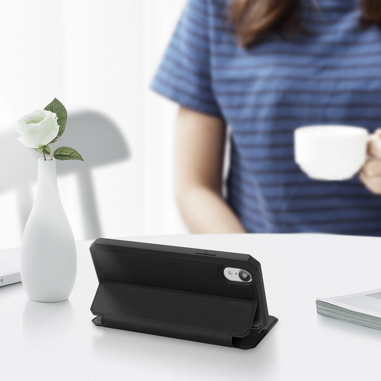 DUX DUCIS Skin X Series PU + TPU Horizontal Flip Leather Case with Holder & Card Slot, For iPhone XR
