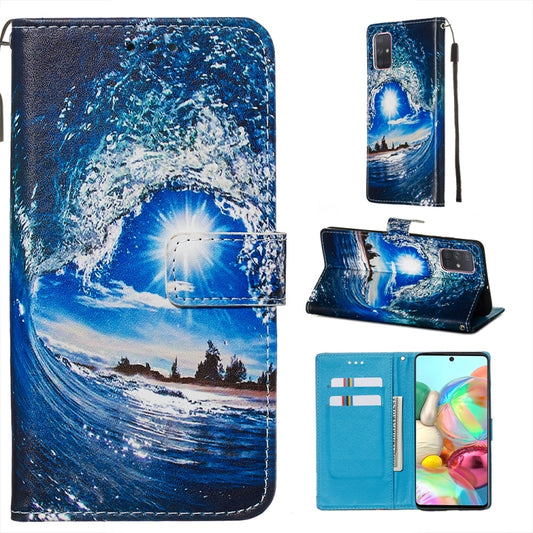 Colored Drawing Pattern Plain Weave Horizontal Flip Leather Case with Holder & Card Slot & Wallet&Lanyard