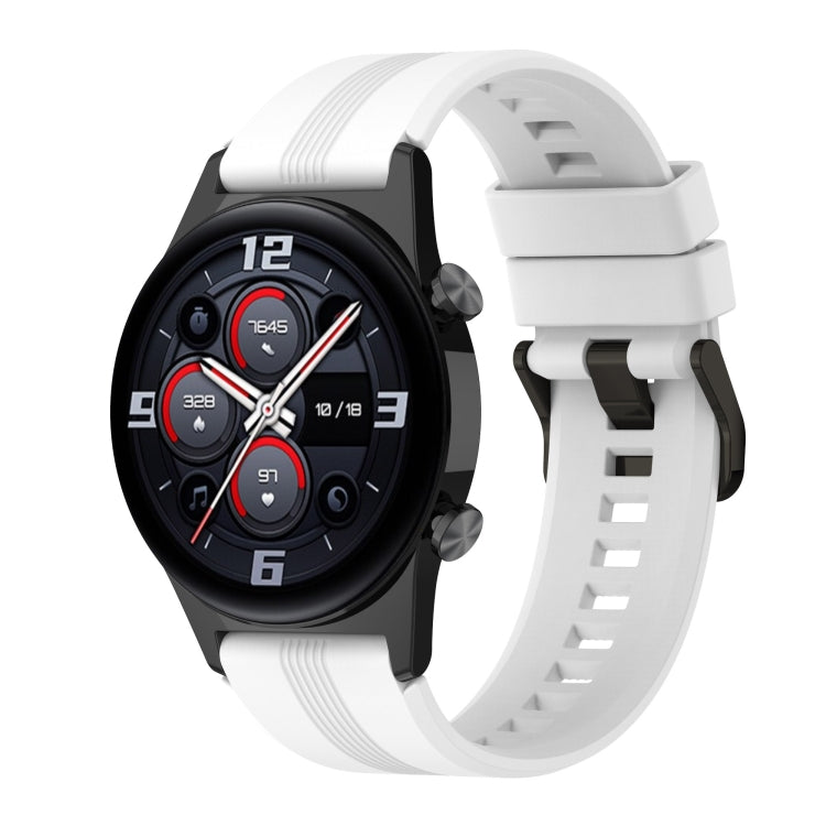 22mm Protruding Head Striped Silicone Watchband