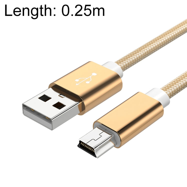 5 PCS Mini USB to USB A Woven Data / Charge Cable for MP3, Camera, Car DVR
