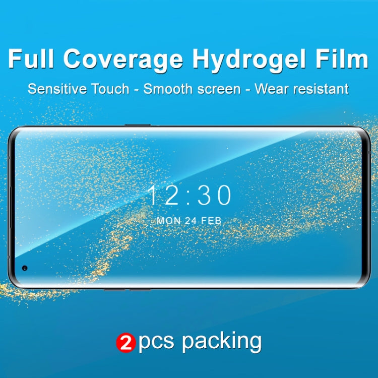 2 PCS IMAK Curved Full Screen Hydrogel Film Front Protector, For OPPO Find X5 Pro