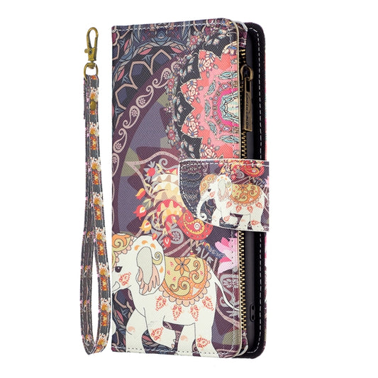 Colored Drawing Pattern Zipper Horizontal Flip Leather Phone Case
