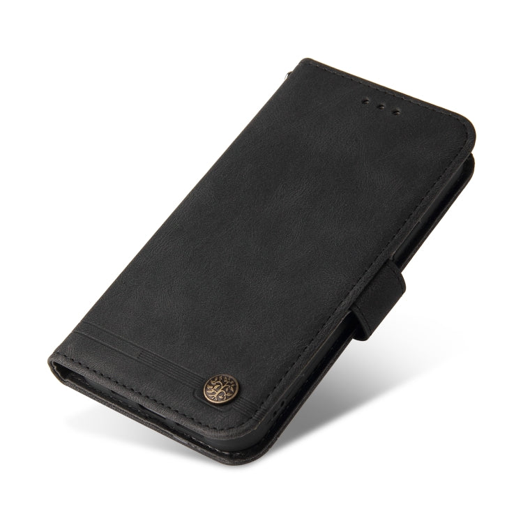 Skin Feel Life Tree Metal Button Leather Phone Case