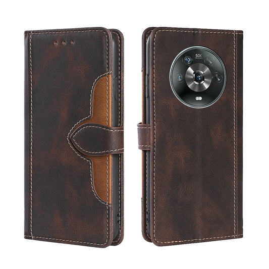 Stitching Skin Feel Magnetic Buckle Horizontal Flip PU Leather Case