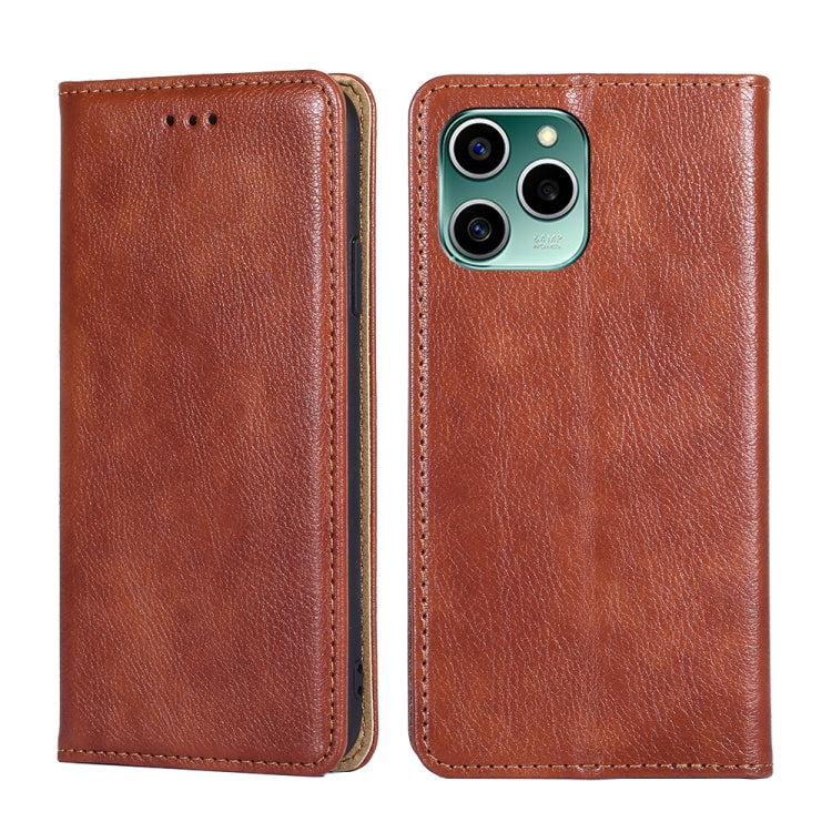 Gloss Oil Solid Color Magnetic Flip Leather Phone Case