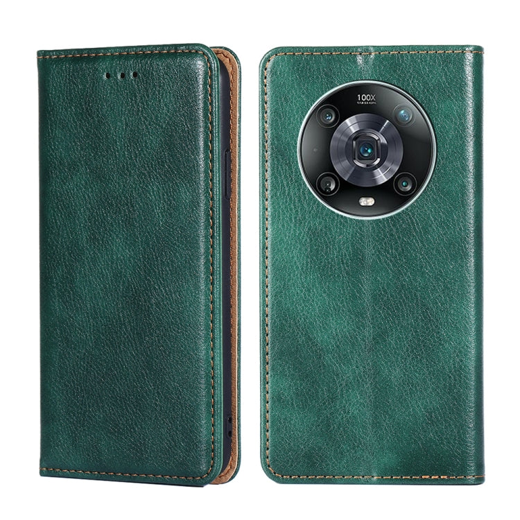 Gloss Oil Solid Color Magnetic Flip Leather Phone Case