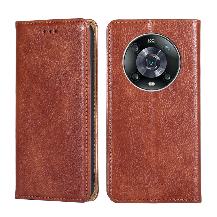 Gloss Oil Solid Color Magnetic Flip Leather Phone Case