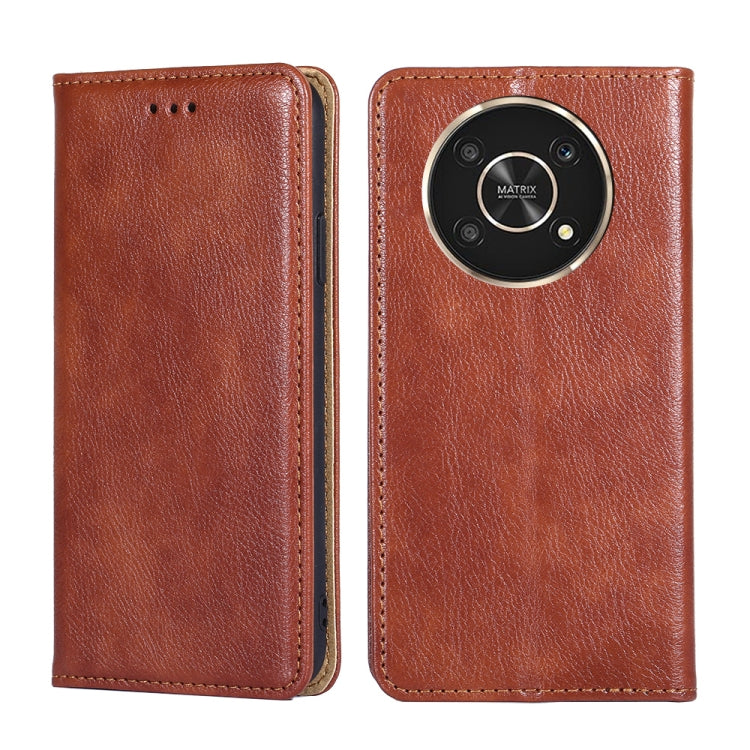Gloss Oil Solid Color Magnetic Flip Leather Phone Case