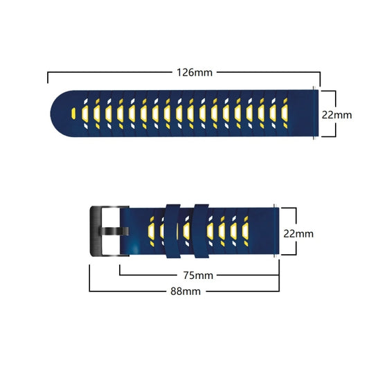 Trapezoidal Three-row Hole Silicone Watch Band