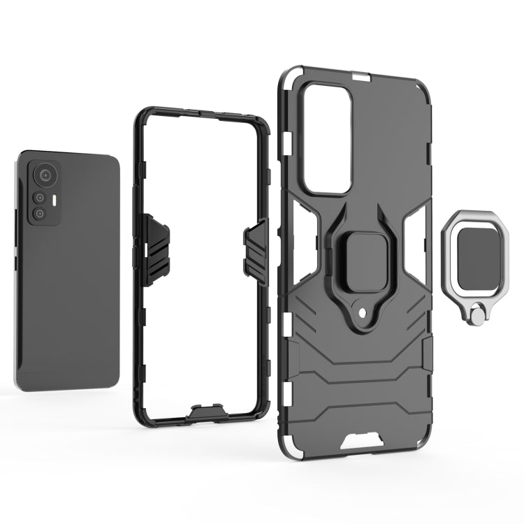 Shockproof PC + TPU Phone Case with Magnetic Ring Holder