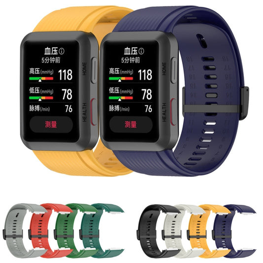 Solid Color Silicone Watch Band with Buckle