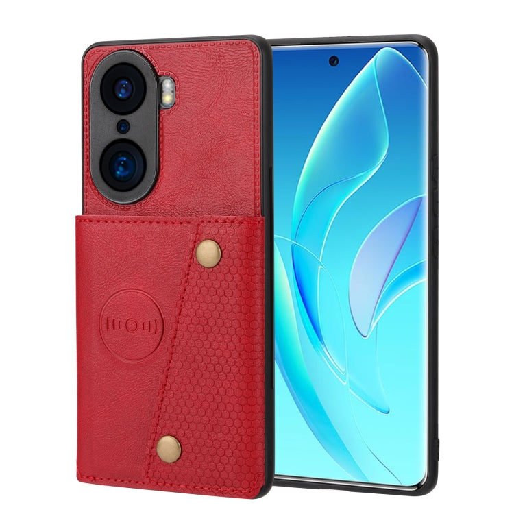 Double Buckle PU + TPU Shockproof Magnetic Phone Case