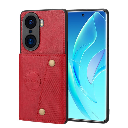 Double Buckle PU + TPU Shockproof Magnetic Phone Case