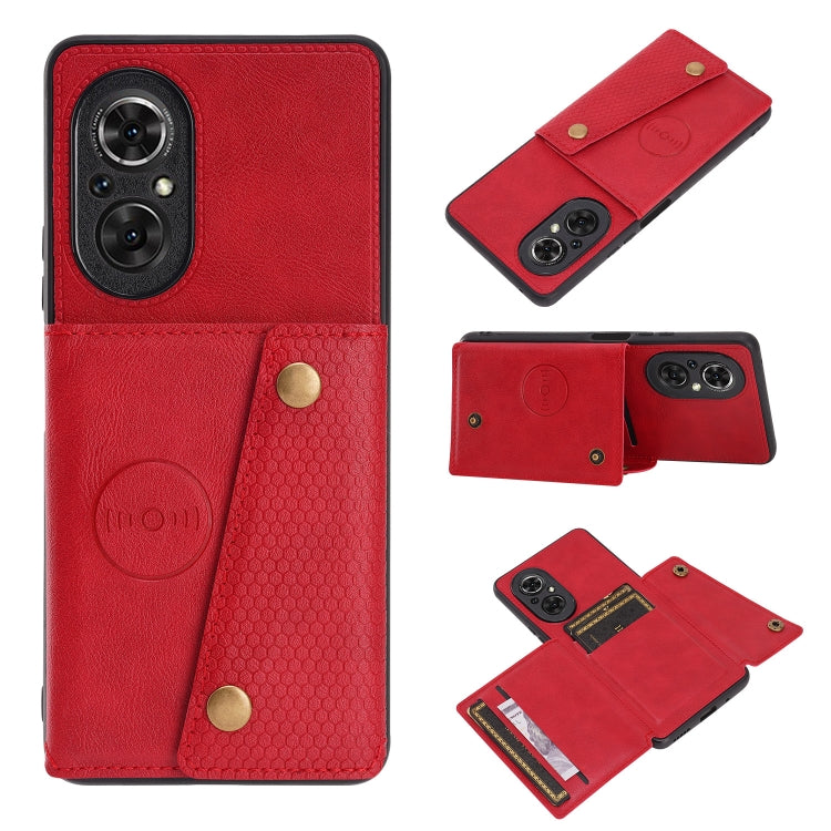 Double Buckle PU + TPU Shockproof Magnetic Phone Case