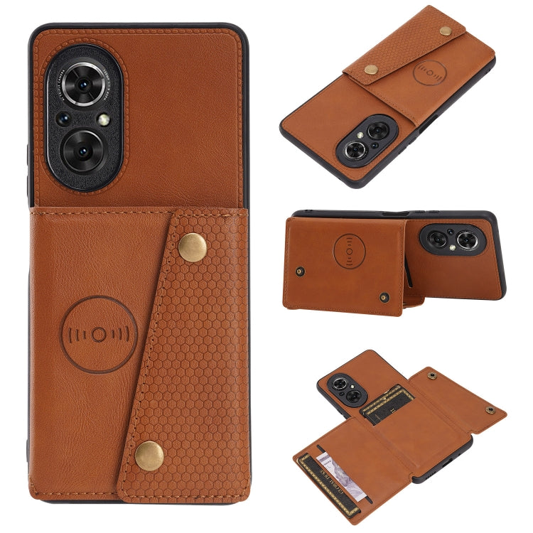 Double Buckle PU + TPU Shockproof Magnetic Phone Case