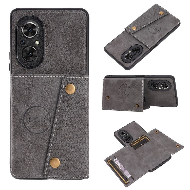 Double Buckle PU + TPU Shockproof Magnetic Phone Case