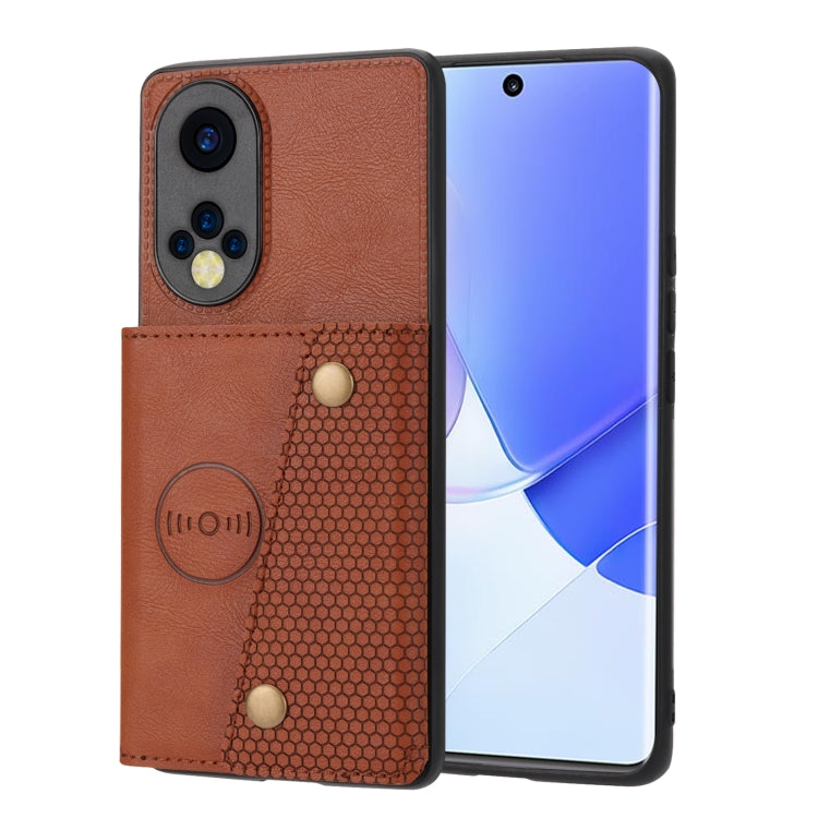 Double Buckle PU + TPU Shockproof Magnetic Phone Case