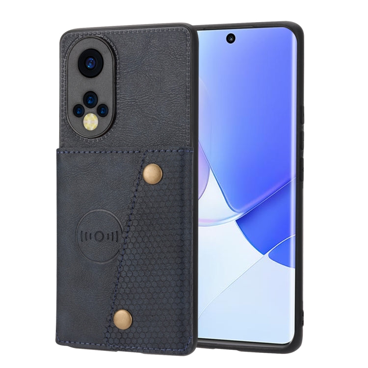 Double Buckle PU + TPU Shockproof Magnetic Phone Case