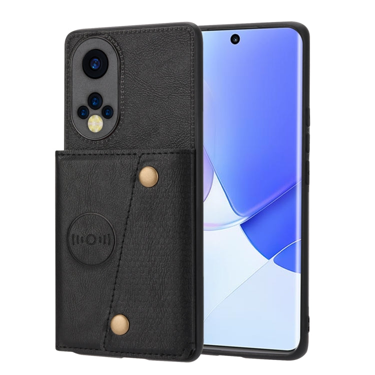 Double Buckle PU + TPU Shockproof Magnetic Phone Case