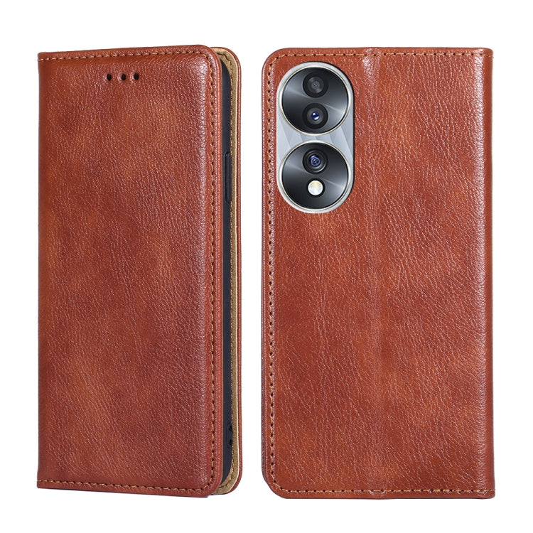 Gloss Oil Solid Color Magnetic Leather Phone Case