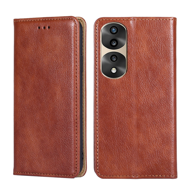 Gloss Oil Solid Color Magnetic Leather Phone Case