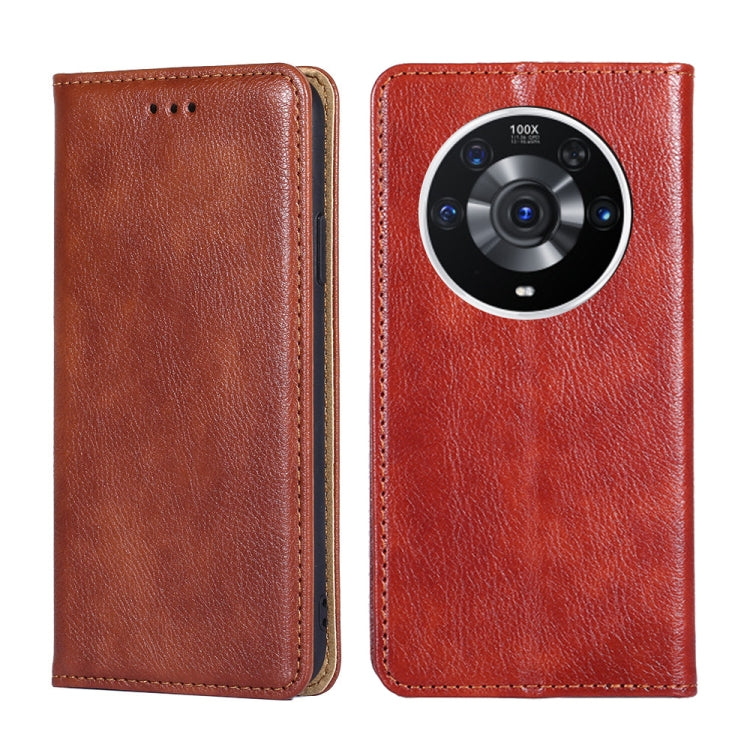 Gloss Oil Solid Color Magnetic Leather Phone Case