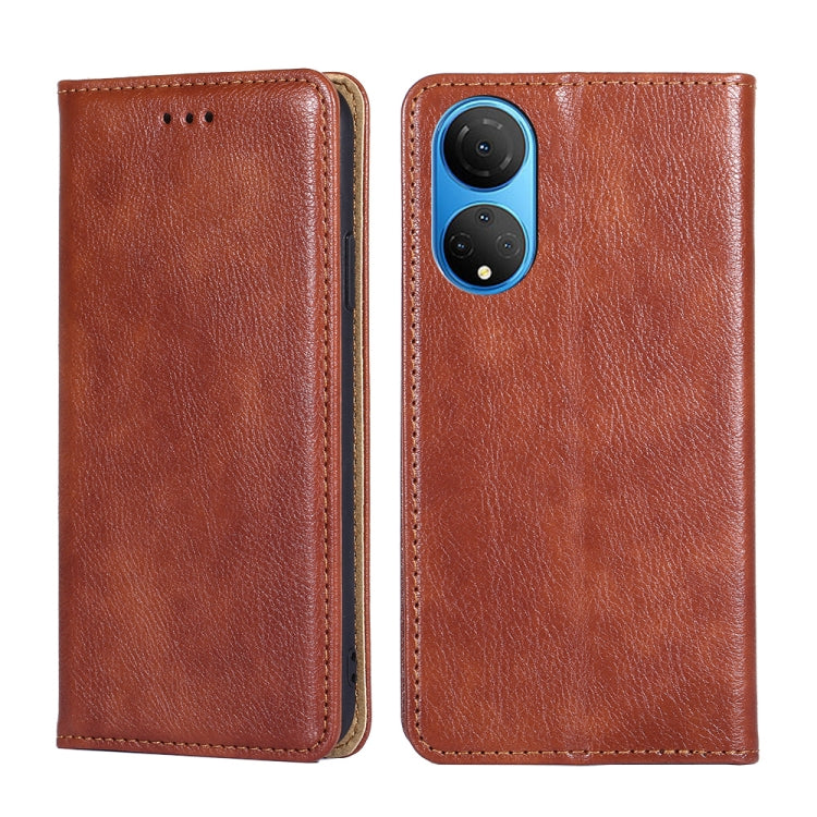 Gloss Oil Solid Color Magnetic Leather Phone Case