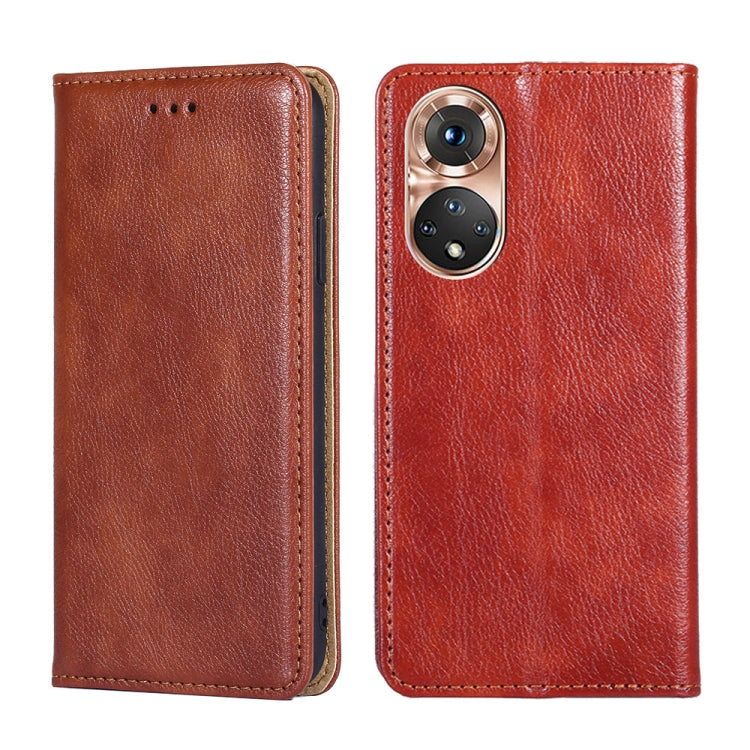 Gloss Oil Solid Color Magnetic Leather Phone Case