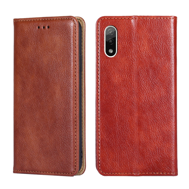 Gloss Oil Solid Color Magnetic Leather Phone Case
