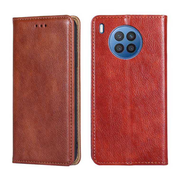 Gloss Oil Solid Color Magnetic Leather Phone Case