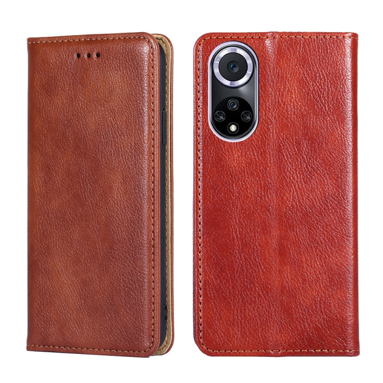 Gloss Oil Solid Color Magnetic Leather Phone Case