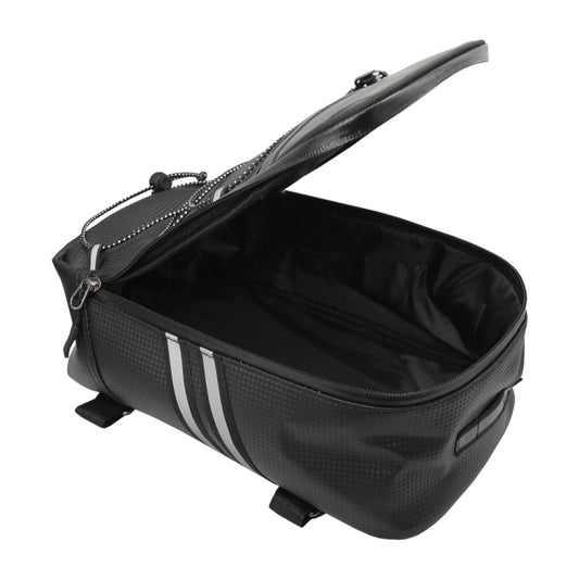 Motorcycle Waterproof PU Leather Rack Rear Carrier Bag, Capacity: 8L with Rain Cover