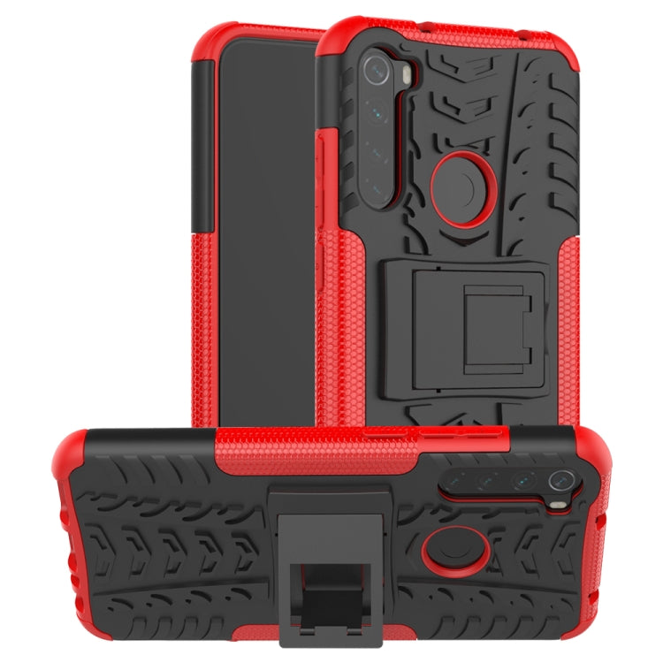 Tire Texture Shockproof TPU+PC Protective Case with Holder, For Xiaomi Redmi Note 8T, For Galaxy A51, For Galaxy A71, For Galaxy Note 10 Lite, For Galaxy S20+, For Galaxy S20 Ultra, For Galaxy A01, For Motorola One Macro, For OPPO Realme XT