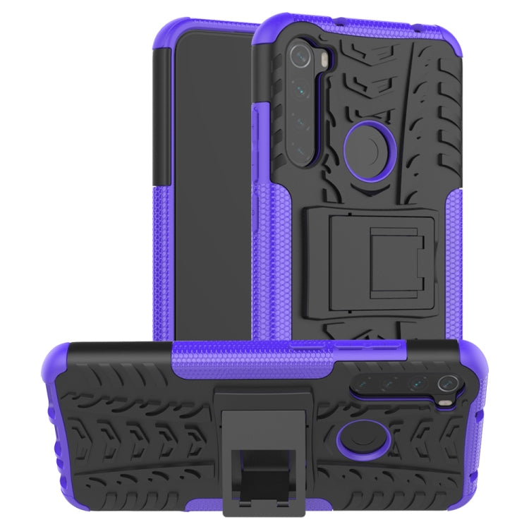 Tire Texture Shockproof TPU+PC Protective Case with Holder, For Xiaomi Redmi Note 8T, For Galaxy A51, For Galaxy A71, For Galaxy Note 10 Lite, For Galaxy S20+, For Galaxy S20 Ultra, For Galaxy A01, For Motorola One Macro, For OPPO Realme XT