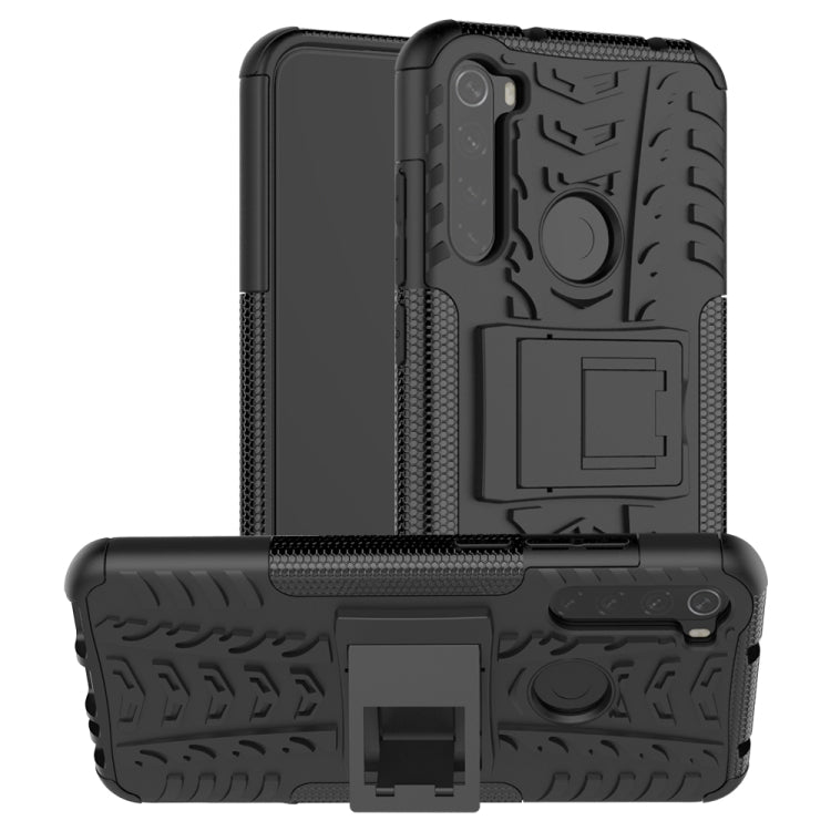 Tire Texture Shockproof TPU+PC Protective Case with Holder, For Xiaomi Redmi Note 8T, For Galaxy A51, For Galaxy A71, For Galaxy Note 10 Lite, For Galaxy S20+, For Galaxy S20 Ultra, For Galaxy A01, For Motorola One Macro, For OPPO Realme XT