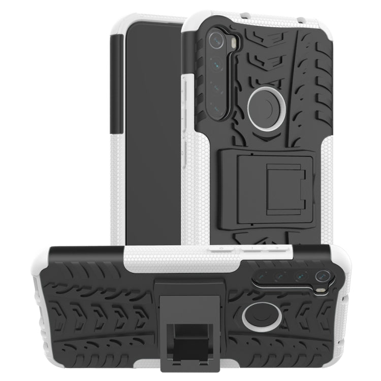 Tire Texture Shockproof TPU+PC Protective Case with Holder, For Xiaomi Redmi Note 8T, For Galaxy A51, For Galaxy A71, For Galaxy Note 10 Lite, For Galaxy S20+, For Galaxy S20 Ultra, For Galaxy A01, For Motorola One Macro, For OPPO Realme XT