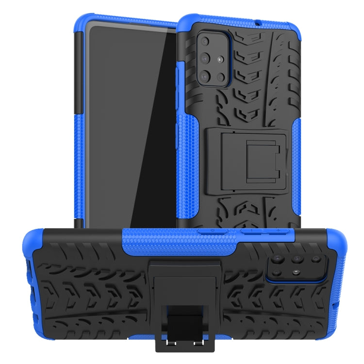 Tire Texture Shockproof TPU+PC Protective Case with Holder, For Xiaomi Redmi Note 8T, For Galaxy A51, For Galaxy A71, For Galaxy Note 10 Lite, For Galaxy S20+, For Galaxy S20 Ultra, For Galaxy A01, For Motorola One Macro, For OPPO Realme XT