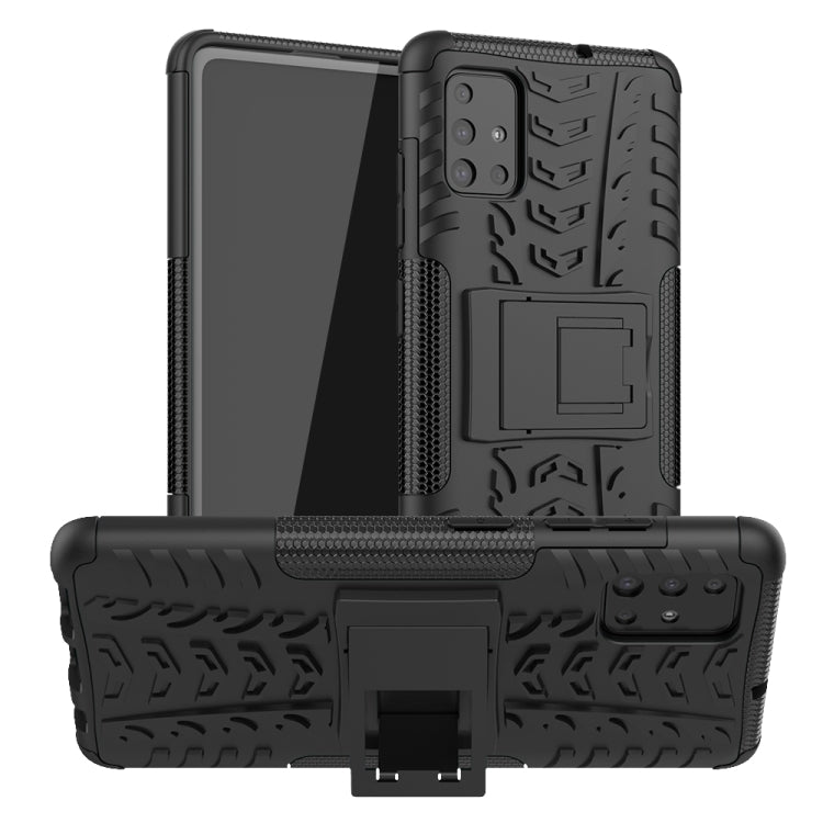Tire Texture Shockproof TPU+PC Protective Case with Holder, For Xiaomi Redmi Note 8T, For Galaxy A51, For Galaxy A71, For Galaxy Note 10 Lite, For Galaxy S20+, For Galaxy S20 Ultra, For Galaxy A01, For Motorola One Macro, For OPPO Realme XT
