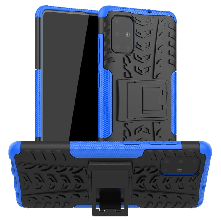 Tire Texture Shockproof TPU+PC Protective Case with Holder, For Xiaomi Redmi Note 8T, For Galaxy A51, For Galaxy A71, For Galaxy Note 10 Lite, For Galaxy S20+, For Galaxy S20 Ultra, For Galaxy A01, For Motorola One Macro, For OPPO Realme XT