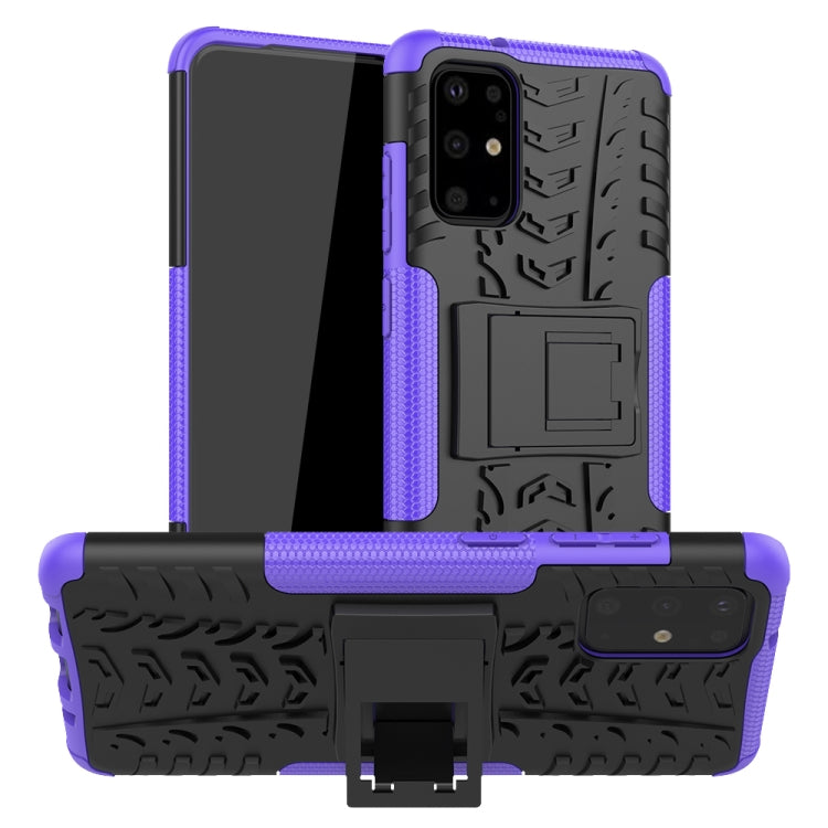 Tire Texture Shockproof TPU+PC Protective Case with Holder, For Xiaomi Redmi Note 8T, For Galaxy A51, For Galaxy A71, For Galaxy Note 10 Lite, For Galaxy S20+, For Galaxy S20 Ultra, For Galaxy A01, For Motorola One Macro, For OPPO Realme XT