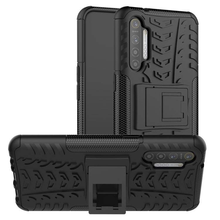 Tire Texture Shockproof TPU+PC Protective Case with Holder, For Xiaomi Redmi Note 8T, For Galaxy A51, For Galaxy A71, For Galaxy Note 10 Lite, For Galaxy S20+, For Galaxy S20 Ultra, For Galaxy A01, For Motorola One Macro, For OPPO Realme XT