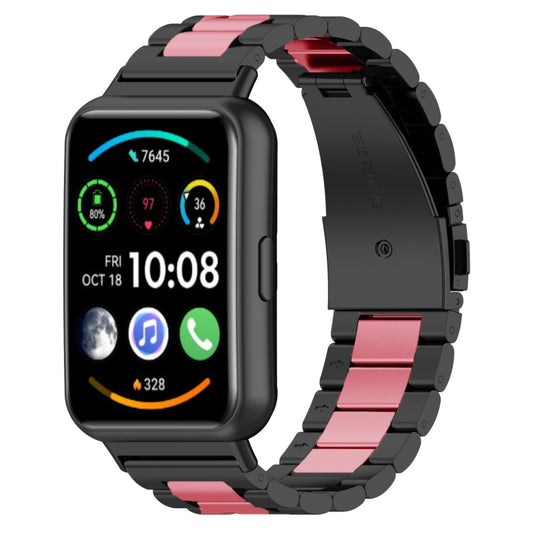 For Huawei Watch Fit 2 Three-bead Metal Stainless Steel Watch Band
