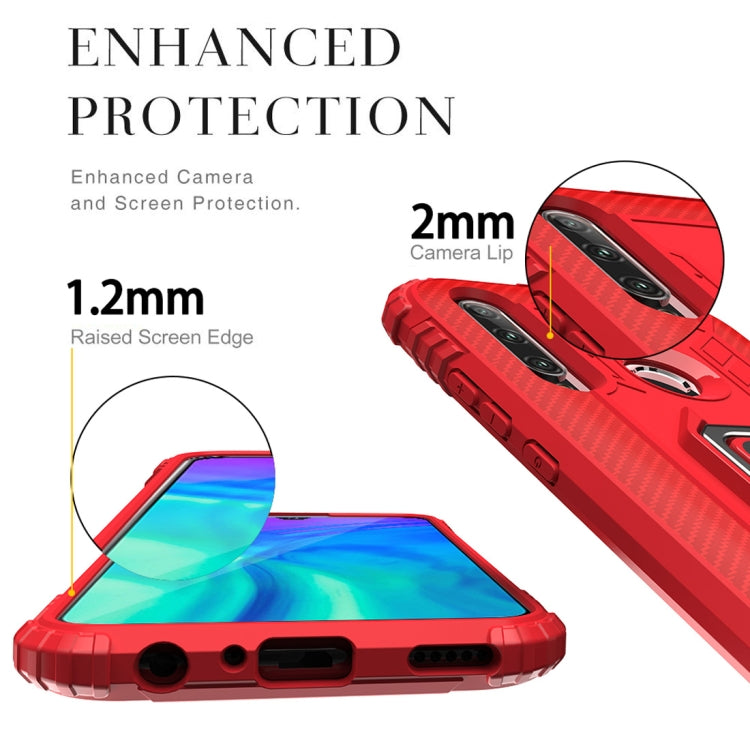 Carbon Fiber Protective Case with 360 Degree Rotating Ring Holder, For Huawei nova 4 Lite, For Huawei P Smart+ 2019, For Huawei Y9 Prime 2019, For Huawei Enjoy 10 Plus, For Huawei nova 6, For Huawei nova 6SE, For Huawei nova 7i, For Huawei P Smart Z���...
